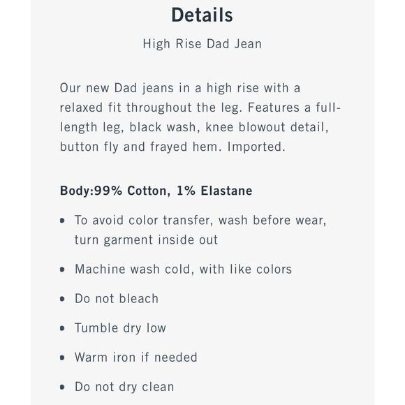 ABERCROMBIE & FITCH Womens Dad High-Rise Jeans NEW Black Destroy Button-Fly 29 - Picture 2 of 11